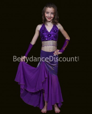 Jupe sirène enfant de danse orientale violette