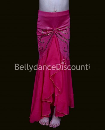 Gonna bambina di danza del ventre fucsia