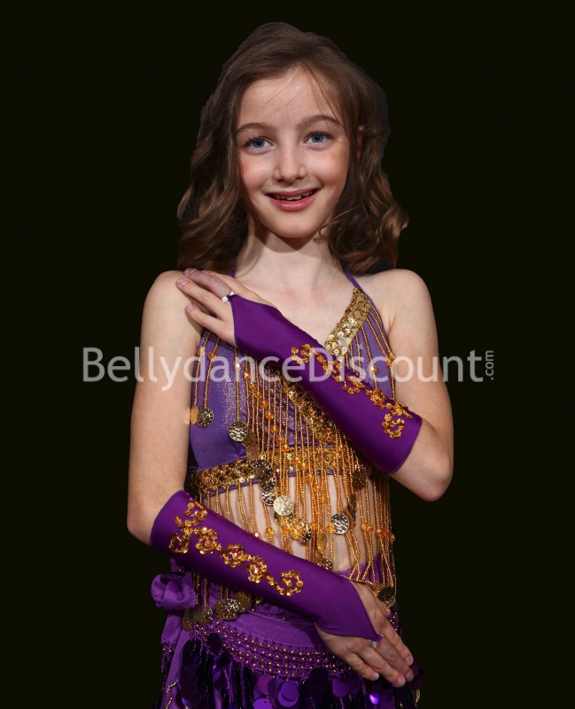 Manicotti bambina di danza del ventre viola
