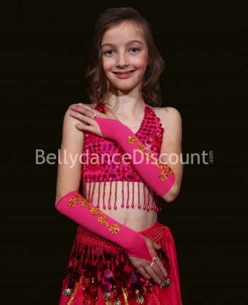 Fuchsia belly dance children’s sleeves