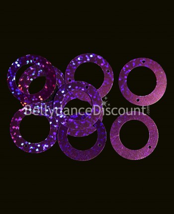 Pack of 100 purple glittery paillettes to sew.