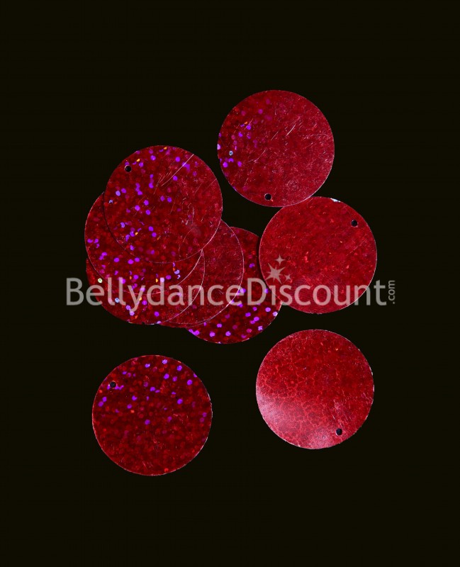 Pastillenpackung mit 100 Stück und mit Pailletten besetzt, zum aufnähen in rot