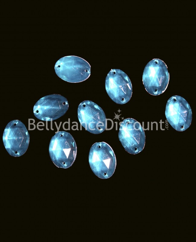 Pack of 30 light blue rhinestones 