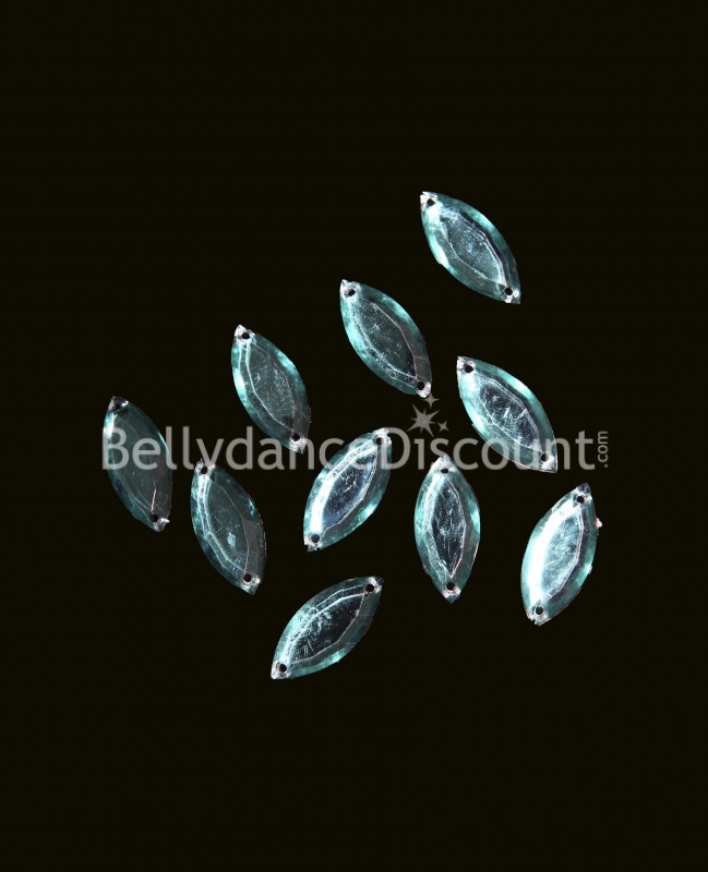 Pack of 30 green rhinestones 