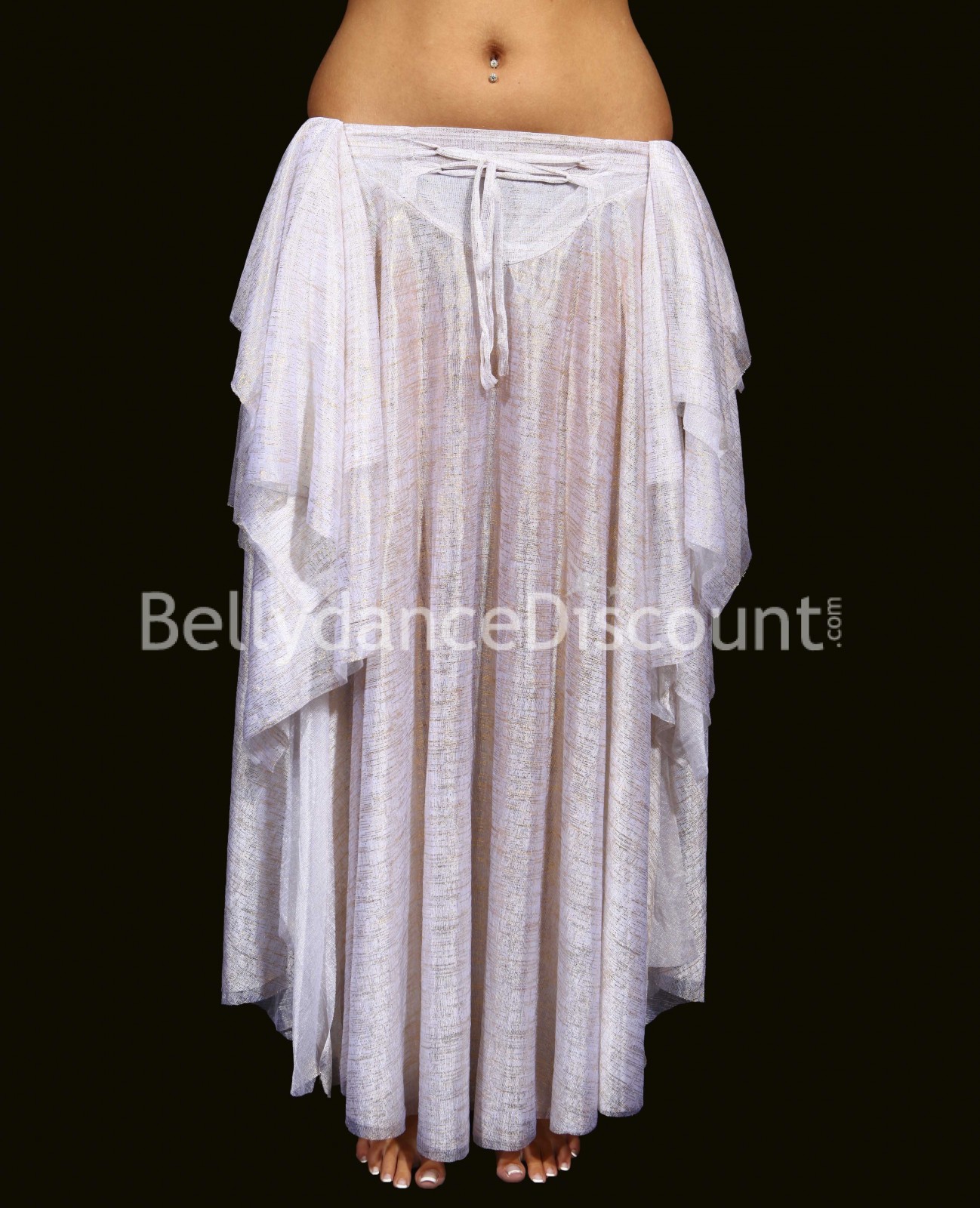 Bellydance skirt white and gold - 24,50