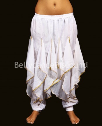 Sarouel de danse orientale et Bollywood blanc