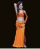 Mangas naranja de niña para danza del vientre
