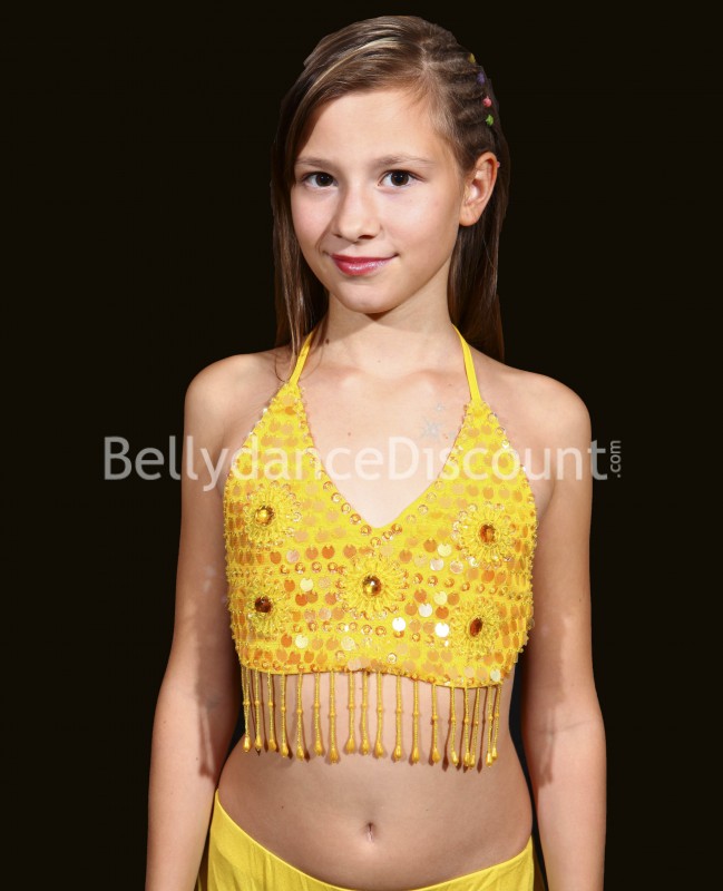 Top für Kinder für den orientalischen Tanz in gelb