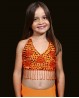 Top naranja de danza del vientre para niña 