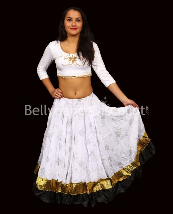 Top de danse orientale et Bollywood blanc