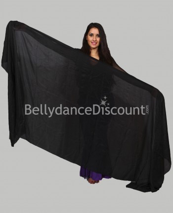 Velo rectangular negro en pura seda para danza del vientre