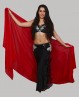Voile rectangulaire rouge de danse orientale en pure soie