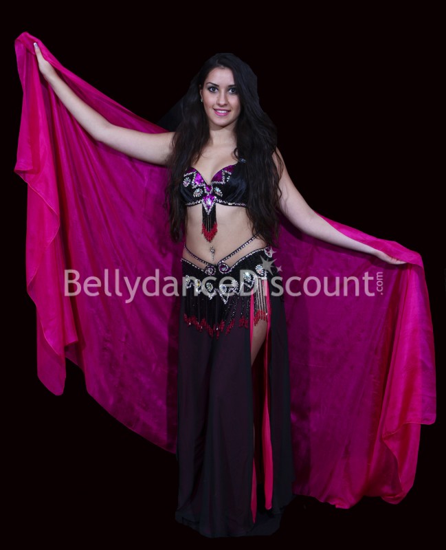 Black belly dance skirt with lining