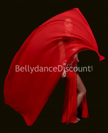 Red belly dance Veil Poi