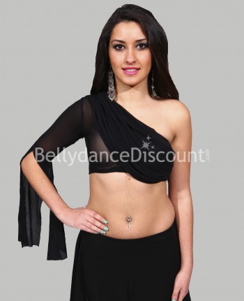 Top de danse drapé noir