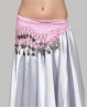 Ceinture enfant de danse orientale rose pâle sequins argent