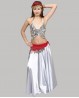 Ceinture enfant de danse orientale rouge sequins argent