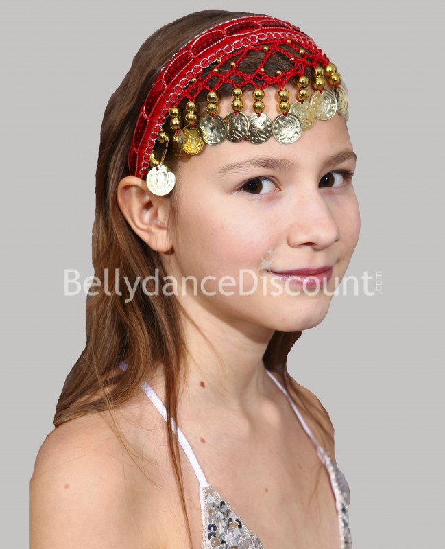 Diadema roja de danza del vientre