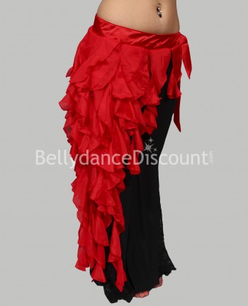 Red drooping belt for belly dance