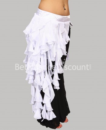 Ceinture de danse orientale tombante blanche