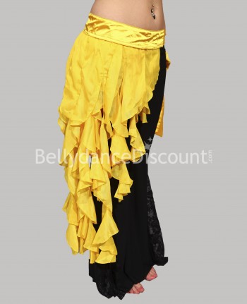Yellow drooping belt for belly dance