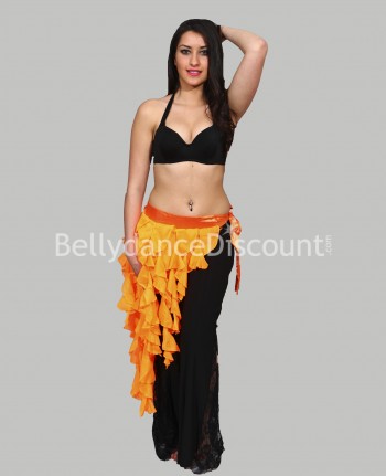 Orange drooping belt for belly dance