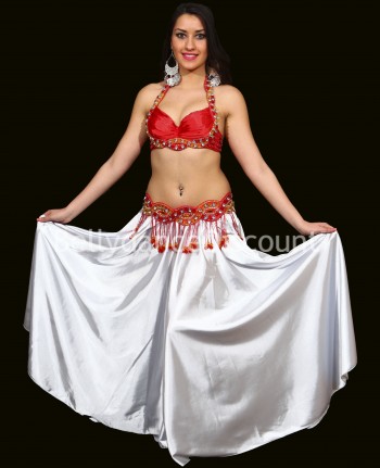 Set BH + Gürtel in Rot für den orientalischen Tanz