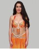 Set soutien-gorge + ceinture de danse orientale "papillon" orange