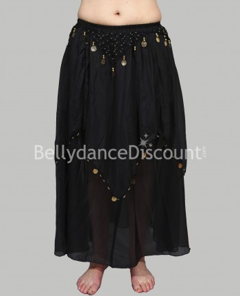 Black belly dance skirt with lining