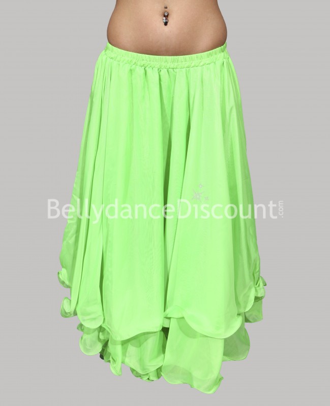 Green belly dance skirt with lining