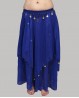 Dark blue belly dance skirt with lining