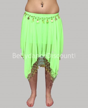 Green belly dance short skirt
