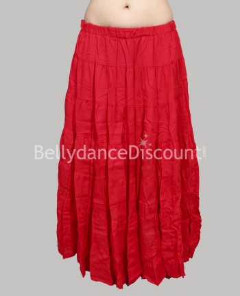 Falda tribal roja para danza del vientre