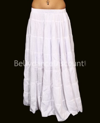 Falda tribal blanca para danza del vientre
