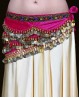 Gürtel für den orientalischen Tanz aus Samt in Fuchsia und Gold