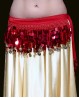 Ceinture de danse orientale pastilles rouges