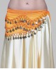 Ceinture de danse orientale orange à sequins or