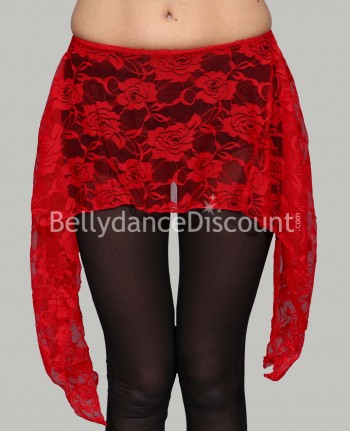 Red Bellydance belt in lace