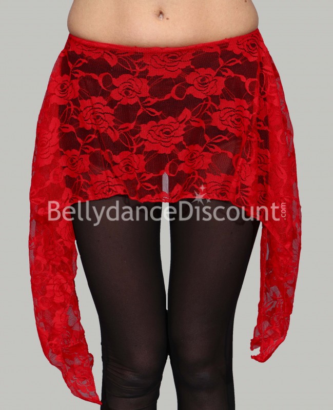 Ceinture de danse orientale dentelle rouge