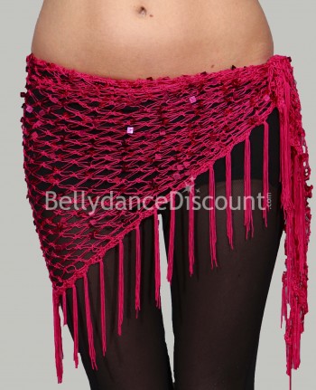 Ceinture de danse orientale filet fuchsia