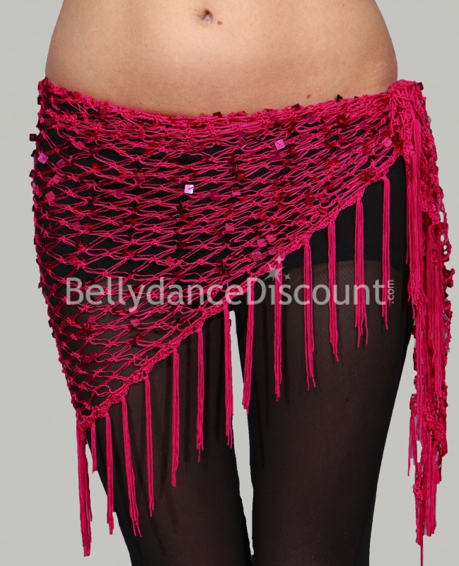 Hüft Gürtel für orientalischen Tanz Netz in Fuchsia Hüft Gürtel für orientalischen Tanz Netz in Fuchsia