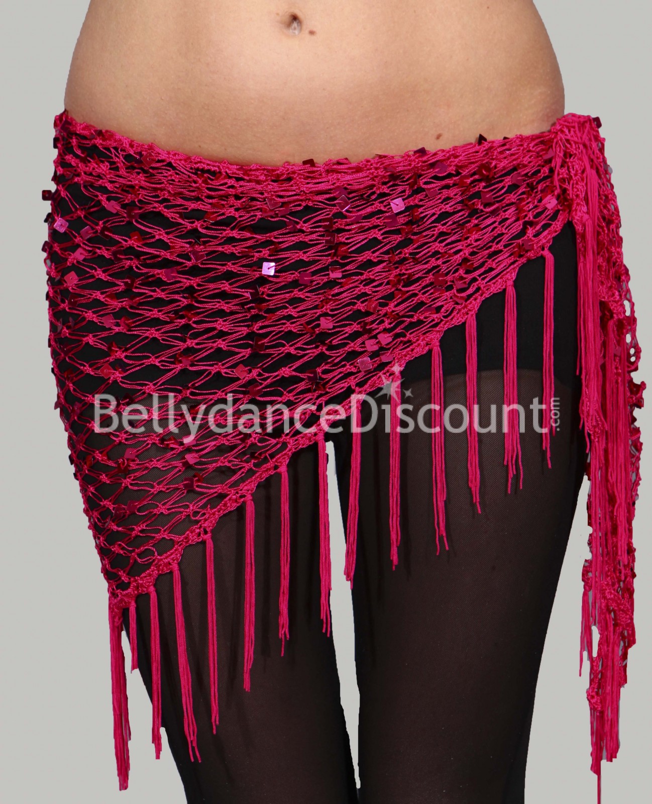 Hüft Gürtel für orientalischen Tanz Netz in Fuchsia Hüft Gürtel für orientalischen Tanz Netz in Fuchsia