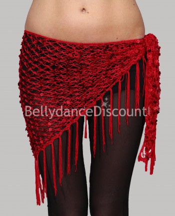 Ceinture de danse orientale filet rouge
