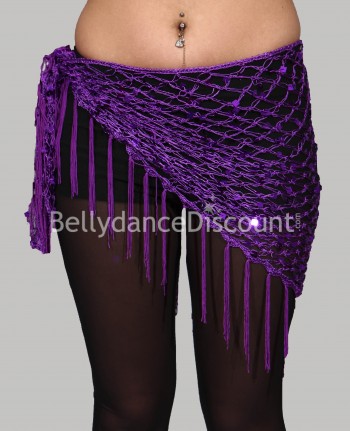 Purple fishnet Bellydance belt