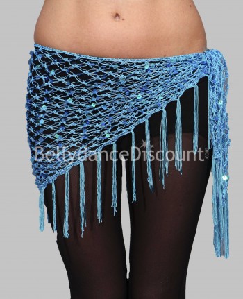 Light blue fishnet Bellydance belt