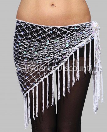 White fishnet Bellydance belt