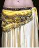 Ceinture de danse orientale velours jaune et or