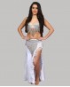 Coordinated silver belly dance bra + belt set