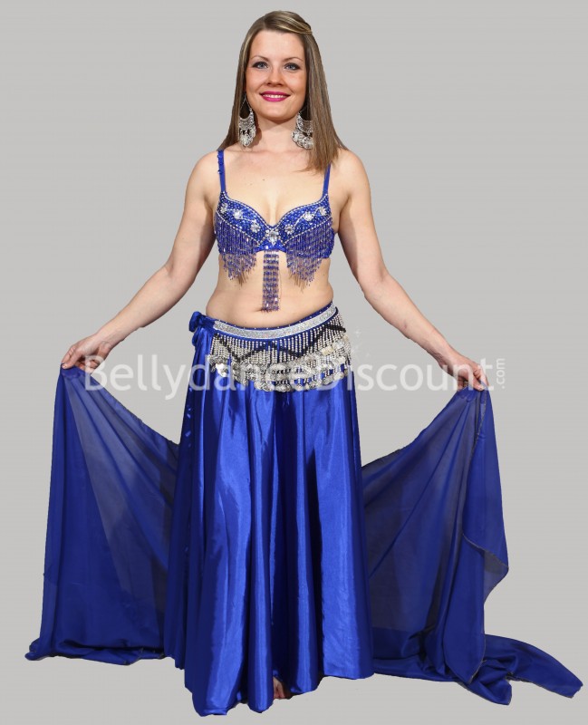 Dark blue rectangular oriental dance veil 
