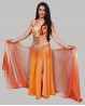 Coordinated orange belly dance bra + belt set